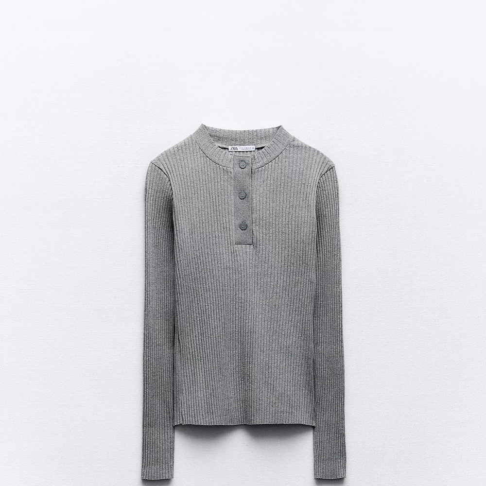 Zara Gray Ribbed Set NWT - Picture 2 of 4